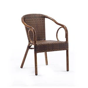 التراص المنسوجة مقهى الراتنج كرسي الروطان في الهواء الطلق حديقة توليب