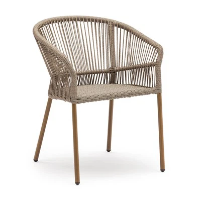 كرسي حبل PE ملتوي لأسلوب المقهى في الهواء الطلق